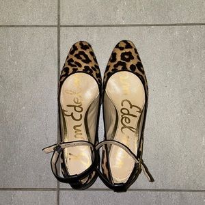 Sam Edelman Lola leopard calf hair heel